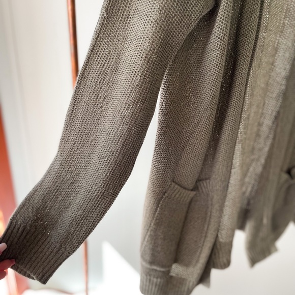 SOLD!Olive Open Stitch Knit Cardigan - Picture 3 of 5